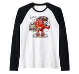 Dabbing Heart Funny Valentine Mens Kids Retro Valentines Day Raglan Baseball Tee