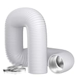 Hon&Guan Tuyau d'évacuation d'air flexible Ø 150 mm, 2,5 m en PVC avec 2 colliers de serrage pour climatisation mobile, sèche-linge, ventilateur d'extraction, hotte aspirante, système de ventilation,