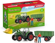 schleich 42608 Tracteur et remorque, dès 3 ans, FARM WORLD - coffret, 50 pièces, Noir