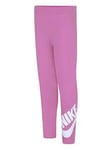 Nike Younger Girls Club High Brand Read High Rise Legging - Pink, Pink, Size 2-3 Years