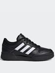 adidas Originals Junior Unisex Team Court 2 Trainers - Black/White, Black/White, Size 3 Older