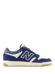 New Balance 480 Leather Blend Trainers, Navy/Cream