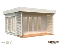 Abri de jardin en bois épicéa Caroline Palmako 10,2m² H. 2,57m x l. 4,34m