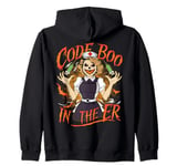 Code Boo In The Er Crew Funny Ghost Halloween Costume Nurse Zip Hoodie