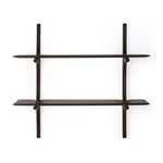 Ethnicraft - PI Wall Shelf - Varnished Mahogany - Dark Brown - 2 Shelves - Hyllor & Hyllsystem - designer_alain_van_havre - Brun - Trä