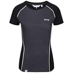 Regatta Tornell II Breathable T-Shirt, Merino TechWool, Short Sleeve T-Shirts/Polos/Vests, Women, Ash/Black, 8