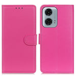 EIDERWOOD Motorola Moto E14 4G / G04 4G / G04s 4G / G24 4G Litchi Tekstur Stående Telefondeksel -- Pink