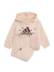 Adidas Mixte Bébé I Bos Gra Jog Baby Set, Top:Halo Blush/Victory Crimson Bottom:Halo Blush F21, 3 Mois