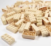 LEGO BRICKS 50 x TAN 2x4 Pin - From Brand New Sets Sent in a Clear Sealed Bag