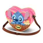 Disney Lilo et Stitch Muffin-Sac à Bandoulière Coeur Casual, Rose, 21 x 15,5 cm