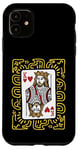 iPhone 11 King Of Hearts Doodle - Vintage Graphic Card Game Lover Case