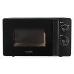 Salter EK5652MBLK Kuro 20 L 800 W Solo Microwave Oven with 27 cm Rotating Turntable, 5 Power Levels & Defrost Setting Function, Adjustable Twin Dial Control, 35 Minute Timer, Black, Glass, 20 liters