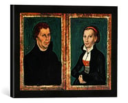 Kunst für Alle 'Encadré Image de Lucas Cranach Martin Luther, Catherine de Bora, c.1526, Art Impression dans Le Cadre de Haute qualité Photos Fait Main, 40 x 30 cm, Noir Mat