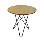 OX Denmarq - O Dining Table Ø80, Black Steel Frame, Top: Oak - Spisebord - Dennis Marquart - Tre farget - Metall/Tre