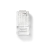 RJ45-kontakt | RJ45 Pass Through | Solid UTP CAT5 | Rak | Guldplaterad | 10 st. | PVC | Transparent | Låda