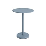 Muuto - Linear Steel Café Table Ø 70 h: 95 cm - Pale Blue - Balkong- og kafébord - Thomas Bentzen - Svart,Blå - Metall