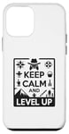 Coque pour iPhone 12 mini Keep Calm and Level Up Gamer pour les joueurs amusants