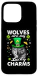 iPhone 15 Pro Max Wolves Are My Lucky Charms St Patricks Day Irish Wolf Case