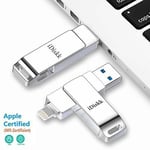 iDiskk (MFI certified) 64GB USB Flash Drive memory stick for iPhone 11 and iPad