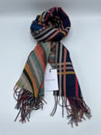 Paul Smith SWIRL check tartan Wool and Cashmere SCARF in bag *Made in Italy*