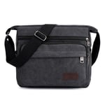 Vattentät Messenger Axelväska Medium, Multifickor Canvas Crossbody-väska för Män och Kvinnor, Casual Herr Satchel Bag