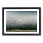 Big Box Art The Monk by The Sea by Caspar David Friedrich Framed Wall Art Picture Print Ready to Hang, Black A2 (62 x 45 cm)