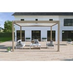 Pergola bioclimatique autoportante bois - 300 x 400 x h. 258 cm - Ombrea