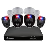 Swann Home DVR Security System with 2TB HDD, 4K UHD Video, 4 Camera 8 Channel, Indoor Outdoor Wired CCTV, Colour Night Vision, Heat Motion Detection, Spotlights, Flashing Lights, Sirens, 856804RL