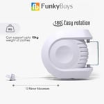 12m Retractable Outdoor Wall-Mounted Washing Line Clothes Drying Laundry outdoor