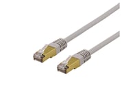 Deltaco - Patch-Kabel - Rj-45 (Hane) Till Rj-45 (Hane) - 50 Cm - Sftp - Cat 6A - Halogenfri, Formpressad - Grå