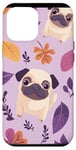 Coque pour iPhone 12 Pro Max Carlin floral violet avec feuilles d'automne et latte à la citrouille et aux épices