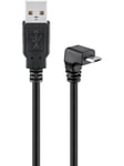 USB 2.0 Hi-Speed cable 90° Musta