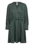 Wrapped Satin Dress Green Mango