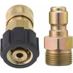 Adaptateur de nettoyeur haute pression, kit de connexion rapide de 9,5 mm, M22 14 mm vers M22, raccord métrique 5000 psi