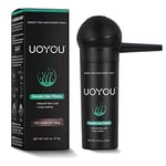 UOYOU MEDIUM BROWN Hair Fibres for Thinning Hair 27.5g Bottle with Applicator | Natural Keratin Hair Fibers Concealer for Hair Loss for Men and Women | Hair Building Fibres Powder [MEDIUM BROWN]