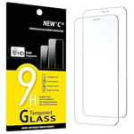 NEW'C Lot de 2, Verre Trempé pour iPhone 12, 12 Pro (6.1), Film Protection écran -sans Bulles d'air -Ultra Résistant (0,33mm HD Ultra Transparent) Dureté 9H Glass