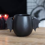 Black Bat Wing Rounded Coffee Tea Mug Gothic Alternative Halloween