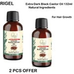 2 x Rigel Pure Jamaican Extra Dark Black Castor Oil 132ml-Hair Growth&Rejuvenate