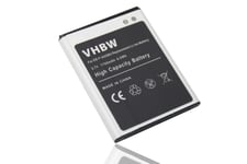 Batterie Li-Ion vhbw 1750mAh (3.7V) pour Smartphone, téléphone Samsung Galaxy R GT-i9103, EK-GC100Z, S2 Plus GT-i9105. Remplace: EB-F1A2GBU, EB-F1A2