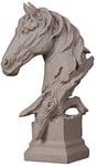 Grande Tête de Cheval Statue Feng Shui Décor Sculpture Résine Grès Figurine Jardin Maison Et Bureau Cadeau d'affaires 1019 (Couleur: Petit)