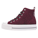 British Knights Femme Kaya Mid Basket, Cherise Cheetah, 39 EU