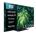 Cecotec TV LED 65" Smart TV A2 Series ALU20065ZS. 4K UHD, Android 11, Frameless, Base Centrale, MEMC, Dolby Vision, Dolby Atmos, HDR10, 2 Haut-parleurs 10W, Modèle 2023