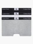 Calvin Klein 1996 Cotton Stretch Trunks, Pack of 3, Black/White/Grey