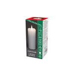 Konstsmide Bougie à piles fine sans flamme - Lumière vivante 3D - Fonctionne avec des piles - Cire blanche crème véritable - Micro guirlande lumineuse - Minuterie de 4 ou 8 heures - 12,7 x 5 cm