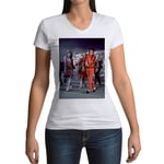 T-Shirt Femme Col V Michael Jackson Thriller Chanteur Pop Star Celebrite