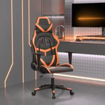 Gamingstol med massage svart och orange konstläder
