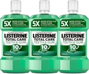 Listerine Total Care Teeth and Gum Mouthwash 500ml  (Pack of 3)