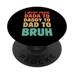 Fête des pères amusante de Dada à papa à papa à Bruh Men's PopSockets PopGrip Interchangeable