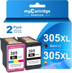 PHOEVER 305 XL Lot de cartouches d'encre compatibles avec HP 305 pour imprimante HP DeskJet 2720e 4120e HP Envy 6000 6420e Pro 6430 6432(Q649)