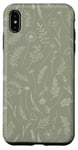 iPhone XS Max Wildflower Leaves Botanical Plant Line Art Sage Green Case